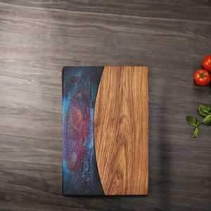 Tabla de cortar multiusos de resina y madera hecha a mano, tabla de cortar de alta calidad, tabla para servir queso a bajo precio - Product Image 2