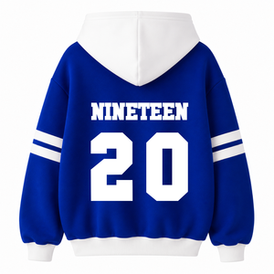 Sudadera personalizada de la hermandad Zeta Phi Beta con logo bordado en la parte delantera, color azul y blanco, manga larga, de algodón, para mujer. - Product Image 2
