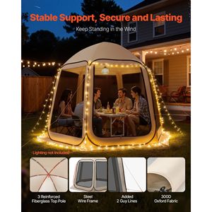 Tenda a baldacchino pop-up 10 x 9,2 piedi per 4-8 persone, portatile, con zanzariera, borsa per il trasporto, pareti laterali in rete e struttura autoportante a terra - Product Image 5
