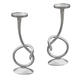 แท่นวางเทียนตกแต่งดีไซน์ใหม่ทำด้วยมือสีเงินด้านสำหรับตกแต่งบ้านเชิงเทียนอลูมิเนียม - Product Image 2