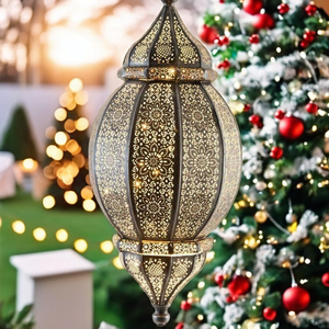 Linterna de Metal decorativa de lujo con asa para jardín, Patio, balcón, fiesta de boda y decoración del hogar - Product Image 4