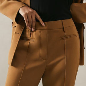 Pantalones de Moda para Mujer Talla Grande, Diseño de Cintura Alta, Pierna Ancha, Holgados, de Algodón y Lino, Estilo Campana - Product Image 4