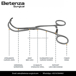 Pinza Quirúrgica Multiusos DeBakey Atraumática de 6.75″ Curvada hacia Abajo, Pinza Vascular de Acero Inoxidable para Cirugía Cardiovascular - Product Image 4