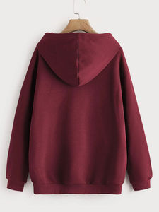 Sudadera con Capucha para Mujer, Cálida, de Forro Polar, con Bolsillo Tipo Canguro, Cómoda, Informal, de Manga Larga para Invierno - Product Image 2