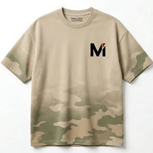 T-shirt en molleton bouclette épais, respirant, style décontracté, haute qualité, personnalisable pour hommes - Product Image 1