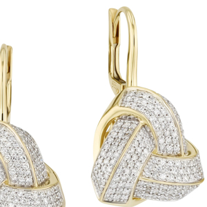 Pendientes de Aro de Diamantes de Oro Sólido de 18K de Lujo, Diseño Geométrico, Joyería para Uso Diario de Mujer - Product Image 3