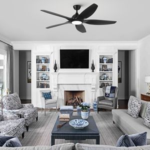 Ventilatore da soffitto a LED integrato da 60 pollici con lame in ABS nere - Product Image 4