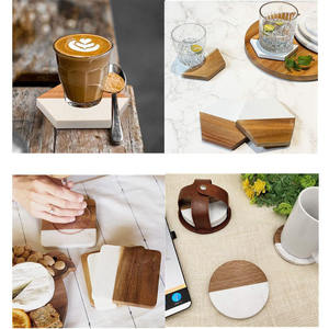 Handcrafted Eco-Friendly Modern <b>Wood</b> <b>Tea</b> Coaster <b>Set</b> Natural Grain Glossy Finish Premium for Home Office Table Decor Cup Mats - Product Image 6