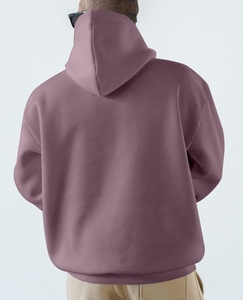 Men's Heavyweight Polyester/Cotton Oversized Hooded Varsity <b>Jacket</b> <b>Thick</b> <b>Fleece</b> French Terry Pocket Solid Custom Logo Print - Product Image 3