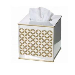 Boîte à mouchoirs décorative dorée, porte-serviettes en papier de luxe, design carré, en promotion - Product Image 1