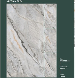 Dalles de carrelage en porcelaine effet marbre poli 600x1200mm, blanc, style italien, haute brillance, pour murs intérieurs, hôtels et maisons - Product Image 2