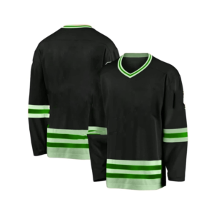 Maillot de hockey sur glace pour homme à col en V, manches longues, noir rayé, polyester, coupe classique, respirant, toutes saisons - Product Image 5