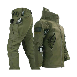 Men's Olive Green Hunting Suit And Set Waterproof Soft <b>Shell</b> Hunting Wear Full Sleeve Solid Color Autumn Outdoor Gear - Product Image 1