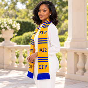 Écharpe de graduation en acrylique tricotée pour femme, personnalisée, en gros, pour la sororité Sigma Gamma Rho 1922, étole, sash, accessoires grecs - Product Image 3