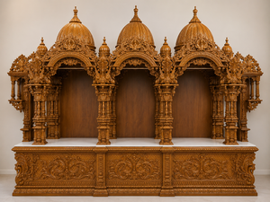 Templo Tradicional de Madera Sagwan Guru Ji para el Hogar, Templo de Madera de Teca Marrón para el Hogar, Templo Sagwan Indio a Precio de Mayoreo - Product Image 2