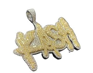 925 Serling plata Moissanite diamante colgante hermoso personalizado Hip Hop KASH colgante y regalo para ella - Product Image 1