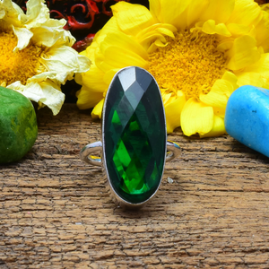 <b>Chrome</b> Diopside Silver Ring 925 Sterling Silver Handmade Green Stone Anniversary Birthday Gift Ring silver Gemstone Jewelry Her - Product Image 1