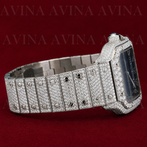 Reloj de Lujo con Incrustaciones de Moissanita para Hombre, Color D, Claridad VVS, Movimiento Automático, Pasa el Test de Diamantes, Reloj Personalizado con Incrustaciones - Product Image 2