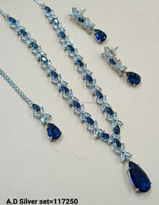 Ensemble de bijoux de mariée en diamant américain classique Collier et boucles d'oreilles en deux pièces pour mariage Style classique à la mode - Product Image 2