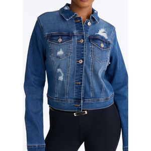 Wholesale New Fashion Multicolor Button <b>Up</b> Plus Size Women Coats And Denim Jacket Winter 2026 Customized <b>Jean</b> Denim Jackets - Product Image 5