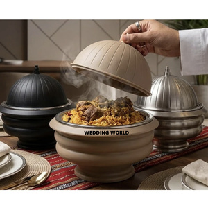 Ensemble de trois casseroles isothermes à double paroi en acier inoxydable, design élégant, nouveau réchaud alimentaire en métal - Product Image 5