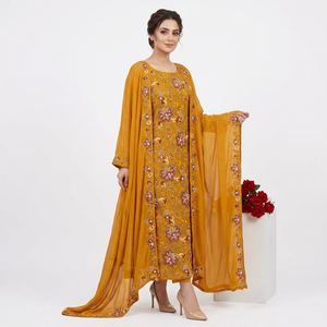 <b>Pink</b> Embroidered Fashionista International <b>Salwar</b> <b>Kameez</b> Women Traditional Floor-Length Wedding Outfit India Pakistan Style - Product Image 3