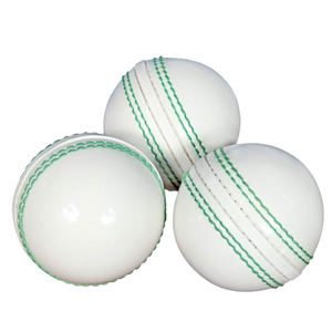 ลูกคริกเก็ตสีขาวเย็บด้ายสีเขียวเกรดมืออาชีพ / ปรับแต่งสีและโลโก้ได้ - Product Image 4
