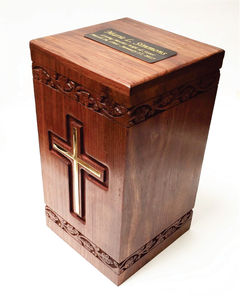 Urna Funeraria de Madera Grande Grabada a Medida - Urna Conmemorativa de Madera Sólida - Ataúd Artesanal de Madera de Palisandro para Cenizas Humanas - Product Image 5