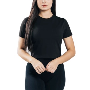 Camiseta Corta de Algodón para Mujer, Cuello Redondo, Transpirable, Estilo Urbano, Diseño Personalizado, Venta al Por Mayor, OEM, Marca Privada - Product Image 1