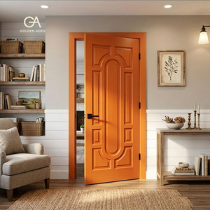Puerta Interior Ovalada de Madera Sólida GA-25S Estilo Art Deco para Casas de Lujo, Fabricación Personalizada - Product Image 3