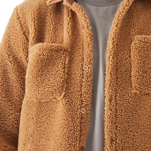 Men's <b>Fleece</b> <b>Jacket</b> Solid Color Stand Collar Casual Winter Wear Breathable Cotton <b>Lining</b> Pullover Regular Fit Front Logo - Product Image 5
