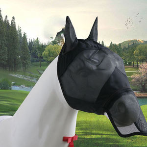 Cache-mouches en maille respirante pour chevaux, protection faciale anti-insectes pour l'équitation en extérieur, avec protection des oreilles, prix de gros - Product Image 6