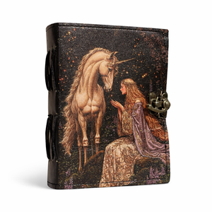 Wholesale Unicorn Handmade Leather Journal Fantasy <b>Diary</b> Grimoire Spellbook Book of Shadows <b>Notebooks</b> 100 Pages - Product Image 1