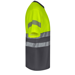 Camiseta de Alta Visibilidad, de Poliéster, Transpirable, Resistente al Agua, con Certificación CE, con Protección Contra Pinchazos, Color Amarillo Gris, Ropa de Trabajo - Product Image 3