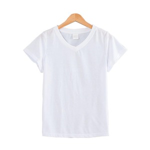 Camisetas de algodón casuales para mujer, diseño personalizado OEM, ropa a granel, moda oversize, blusas blancas lisas para estampado térmico - Product Image 1
