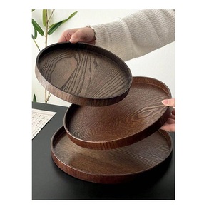 Plateau circulaire en bois de qualité supérieure, idéal pour servir du thé, des noix, respectueux de l'environnement - Product Image 1