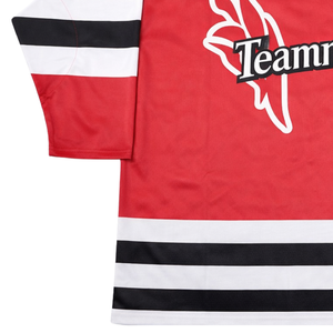 Maillot de hockey sur glace personnalisé rouge par sublimation, uniforme de hockey professionnel respirant, maillot de hockey athlétique pour homme, équipement d'équipe prêt pour le match - Product Image 4