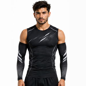 Mangas de compresión para hombre, personalizadas, para fitness, deportes, correr, ciclismo, entrenamiento, transpirables, elásticas, de soporte, atléticas, protectoras - Product Image 6