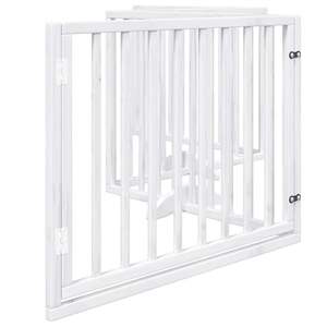 Puerta Plegable para Perros de 4 Paneles con Puerta de Madera de Álamo Blanco de 126.0 Pulgadas, Barrera y Corral para Mascotas - Product Image 5