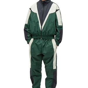 Conjunto Deportivo para Hombre, Color Verde con Bloques de Color, Manga Larga, Transpirable, de Poliéster, para Otoño, Corte Regular, Cintura Elástica - Product Image 2