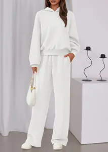 Pull-over surdimensionné décontracté pour femme, 2 pièces, en coton 100% (380 GSM), avec logo personnalisé, en tissu éponge, à capuche, idéal pour l'hiver - Product Image 2