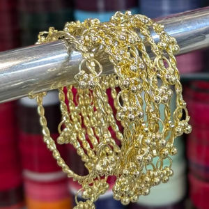 Conjunto de Joyería Tradicional India Kundan Chapada en Oro para Mujer, Collar de Cobre, Accesorios de Aleación para Mujeres y Niñas - Product Image 1