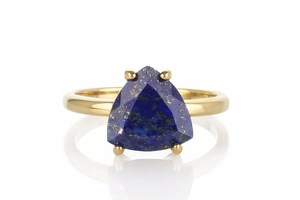 Wholesale Handmade Natural Blue <b>Lapis</b> <b>Lazuli</b> Trillion Faceted Gemstone 925 Sterling Silver Stackable Gemstone <b>Rings</b> Fine Jewelry - Product Image 2
