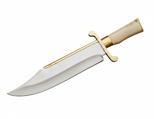 Couteau Bowie artisanal de qualité industrielle, 17 pouces, grand modèle, pour le camping et la chasse en extérieur, lame en acier inoxydable forgée à la main, manche en os - Product Image 1