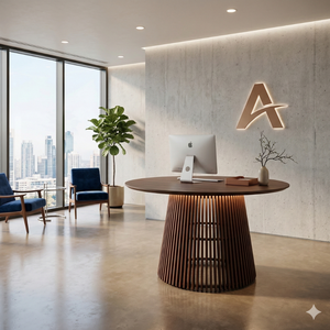 Escritorio de Recepción Moderno e Informal de Madera Contrachapada de Pino Americano y Muebles de Oficina, Escritorios de Oficina - Product Image 3