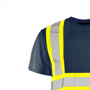 เสื้อยืดทำงานผู้ชายแบบสะท้อนแสงน้ำหนักเบา ได้รับมาตรฐาน CE ผลิตจากโพลีเอสเตอร์ สำหรับคนงานอุตสาหกรรมและกิจกรรมกลางแจ้ง - Product Image 3
