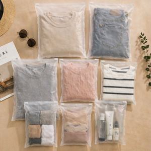 Custom Frosted EVA Zipper <b>Bags</b> Reusable <b>Zip</b> <b>Lock</b> Clothing Packaging Pouches Waterproof Garment Storage <b>Bags</b> with Slider Zipper - Product Image 4