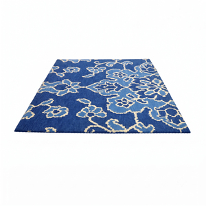 พรมขนสัตว์สีน้ำเงินโคบอลต์ ไอวอรี่ DECORDEC  แบบหนานุ่ม  รักษาสิ่งแวดล้อม  กันลื่น  ทันสมัย สำหรับห้องนั่งเล่น ห้องนอน โรงแรม - Product Image 2