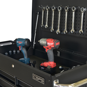 Wholesale 84cm 4 <b>Drawer</b> Matte Black Powder Coated Steel Rolling Utility Tool Cart for <b>Workshop</b> Garage Industrial Use - Product Image 5