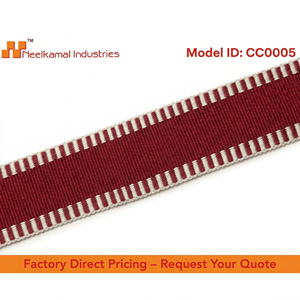 Cinta de grogrén roja y blanca de 25 mm de Neelkamal Industries, decorativa y tejida para lazos, envoltura de regalos, embalaje festivo y manualidades. - Product Image 4